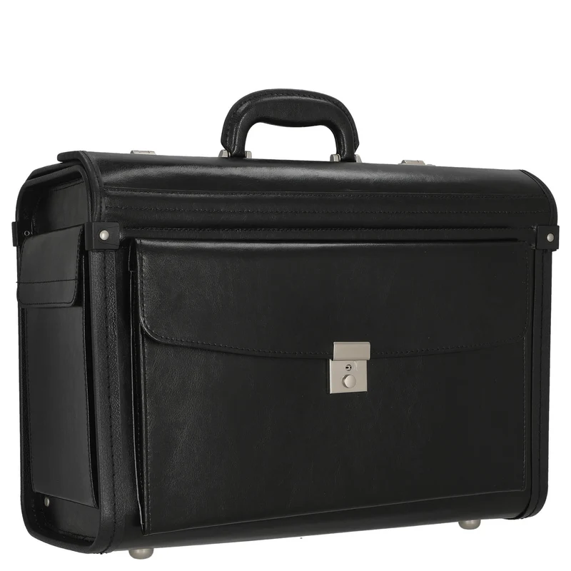D&N Business - Pilotenkoffer 46 cm Leder (schwarz)