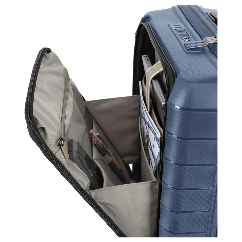 Travelite Mooby - 4-Rollen-Kabinentrolley mit Vortasche S 55 cm (marine)