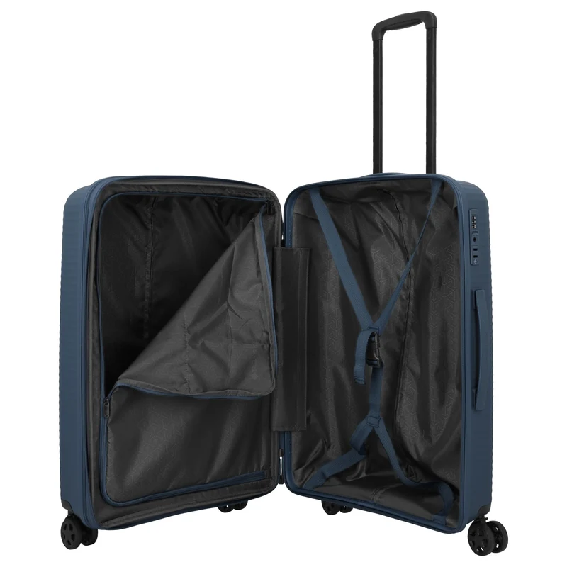 Travelite Air Stripe - 4-Rollen-Trolley 66 cm erw. (navy)