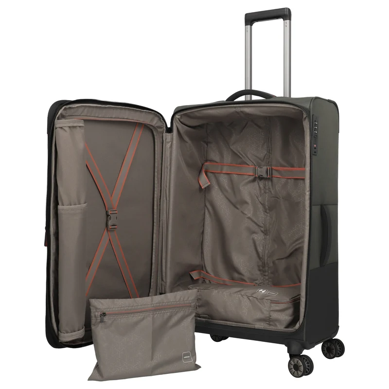 Travelite Crosslite - 4-Rollen-Trolley L 77 cm erw. (oliv)