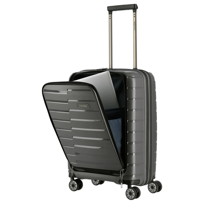 Travelite Air Base - 4-Rollen-Kabinentrolley mit Vortasche S 55 cm (anthracite)