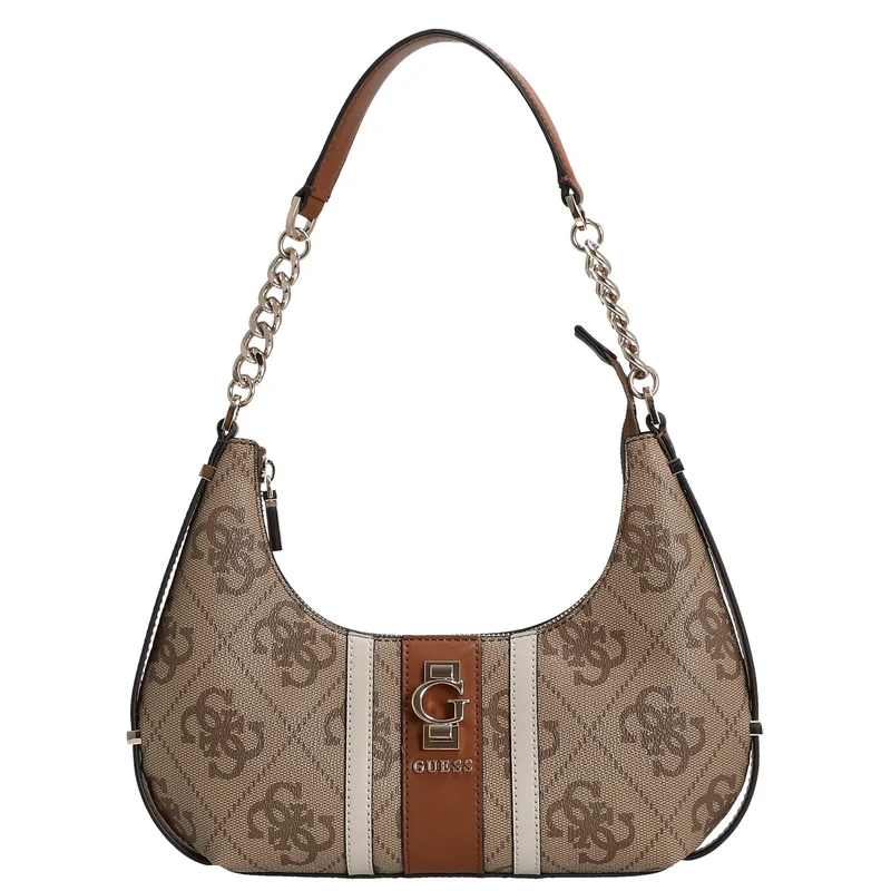 Guess Erenia Top Zip - Schultertasche (latte logo)