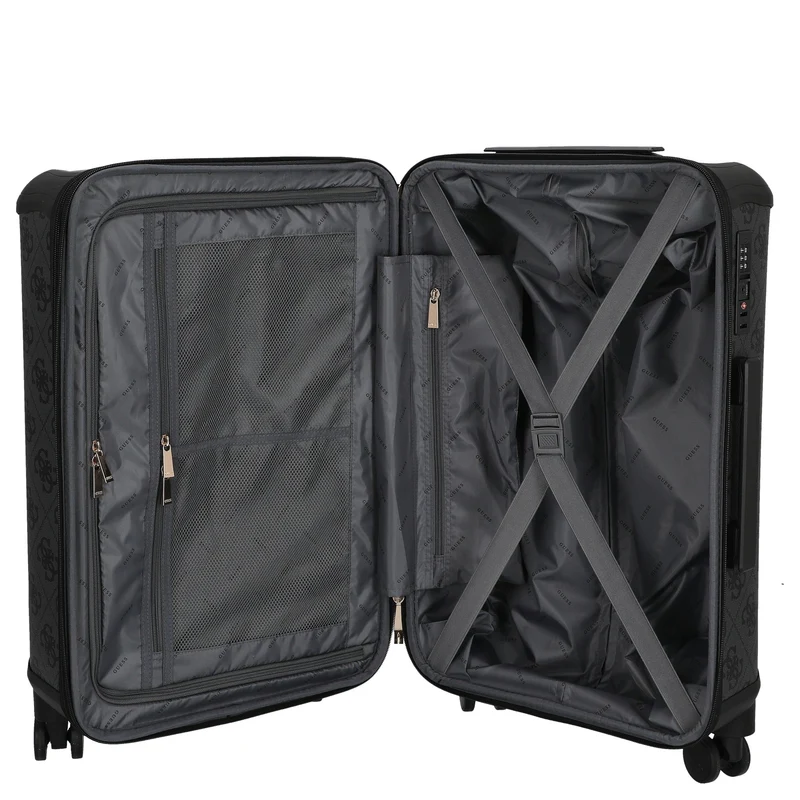 Guess Berta 22 IN - 4-Rollen-Trolley 64 cm erw. (coal logo)