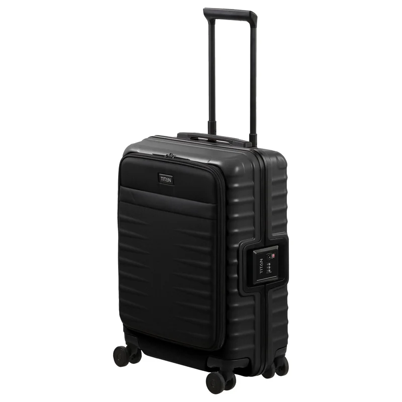 TITAN OVERSEAS - 4-Rollen-Kabinentrolley S 55/23cm mit Vortasche (nightshade black, 55 cm)