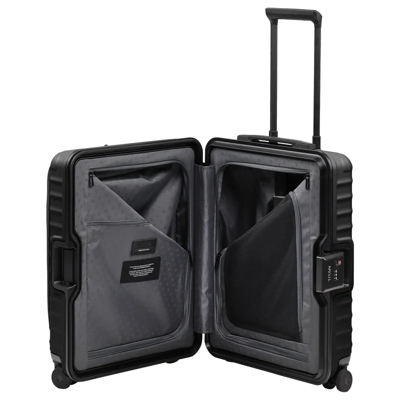 TITAN OVERSEAS - 4-Rollen-Kabinentrolley S 55/23cm mit Vortasche (nightshade black, 55 cm)