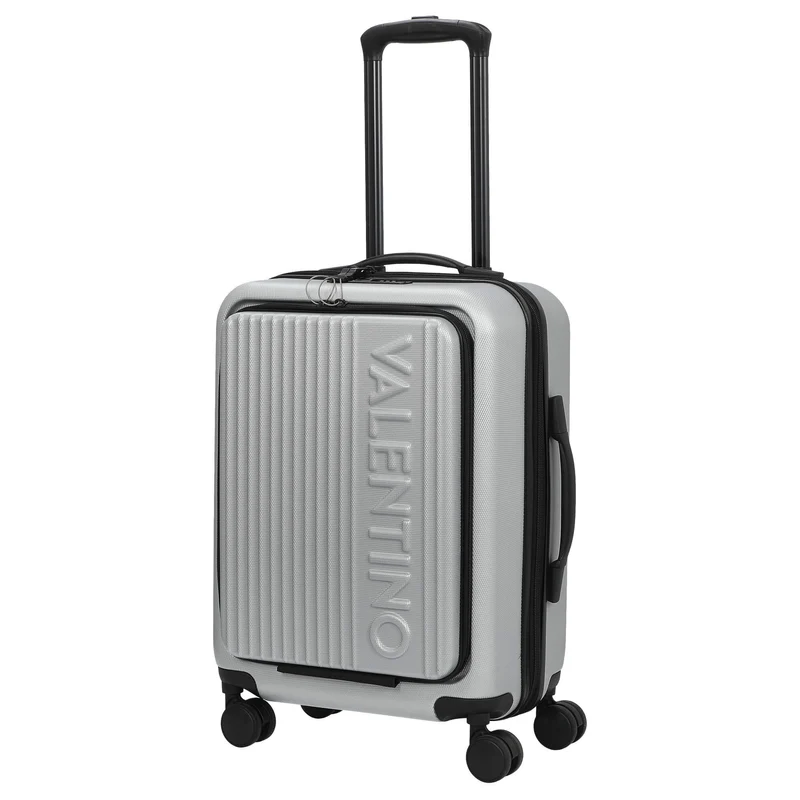 Valentino Bags Lexplor - 4-Rollen-Kabinentrolley mit Vortasche 14" 55 cm (silver)