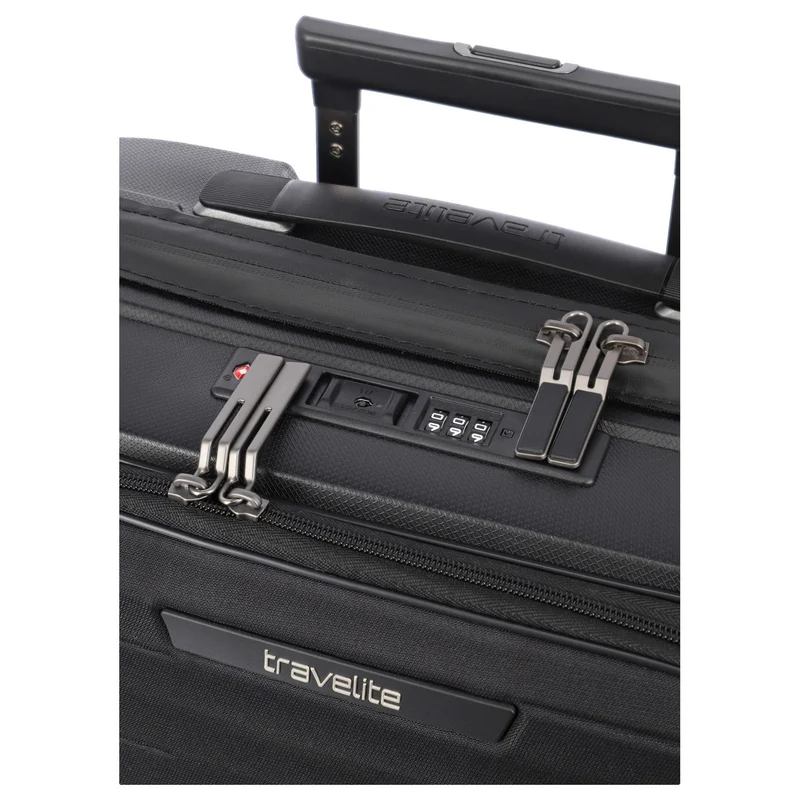 Travelite Mooby - 4-Rollen-Kabinentrolley mit Vortasche S 55 cm (black)