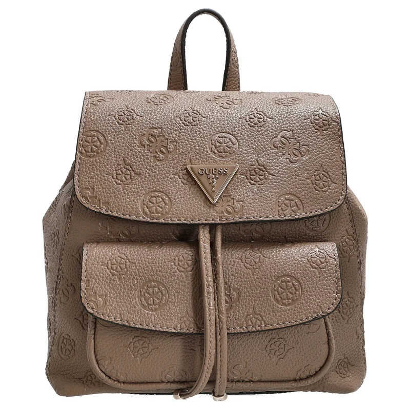 Guess Cresidia II SML - Rucksack (dark taupe logo)