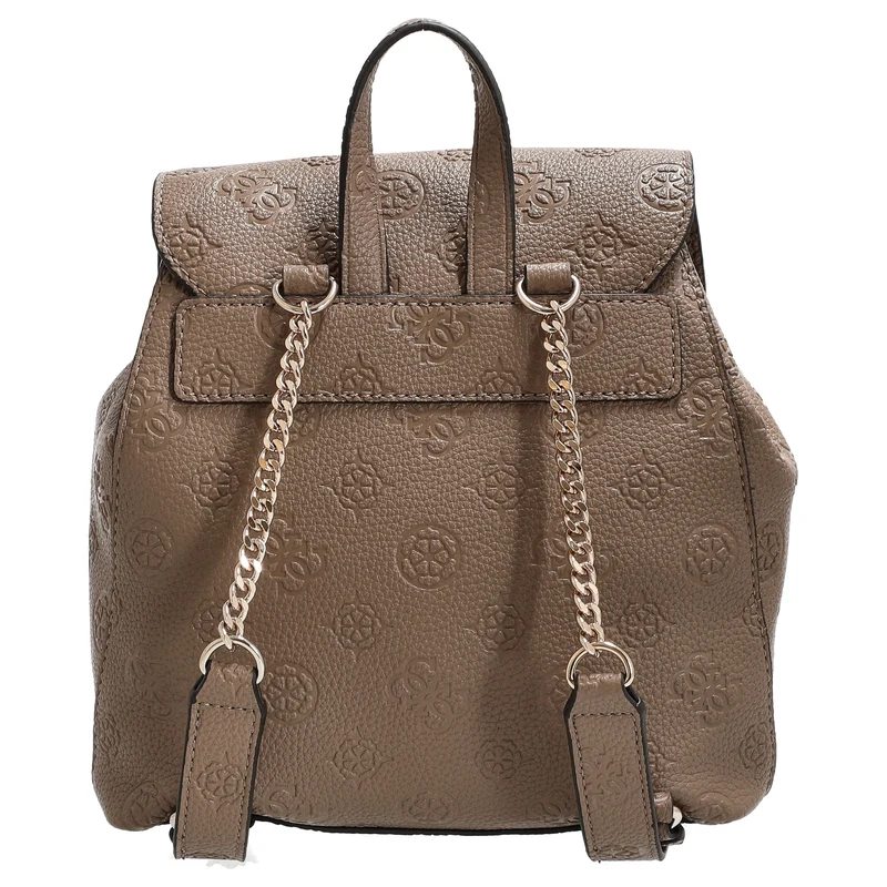 Guess Cresidia II SML - Rucksack (dark taupe logo)