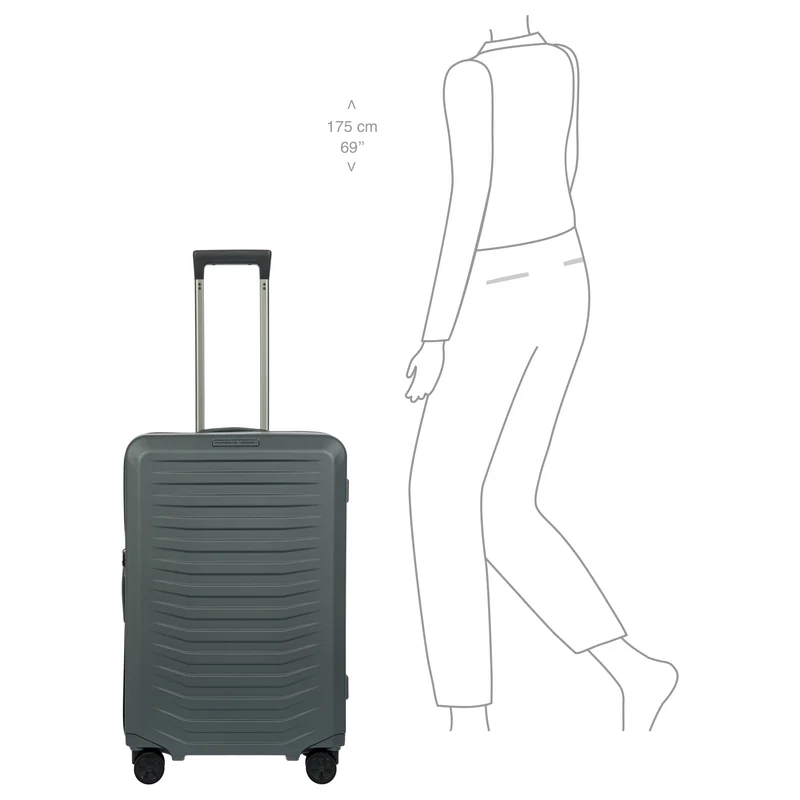 Porsche Design Roadster Hardcase - 4-Rollen-Trolley M 69 cm erw. (grey matt)