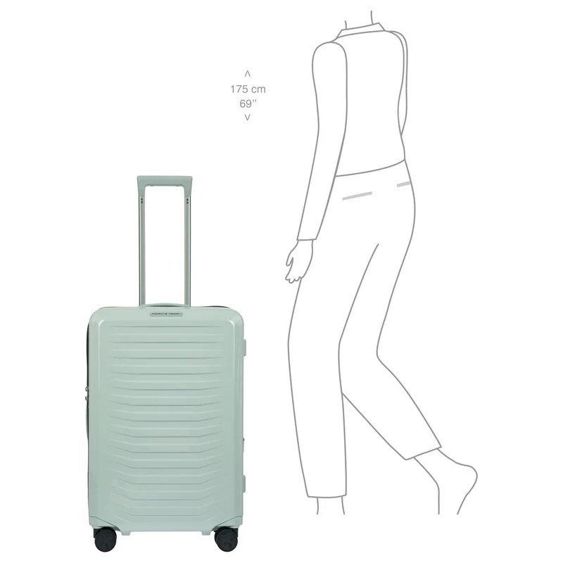 Porsche Design Roadster Hardcase - 4-Rollen-Trolley M 69 cm erw. (chalk shiny)