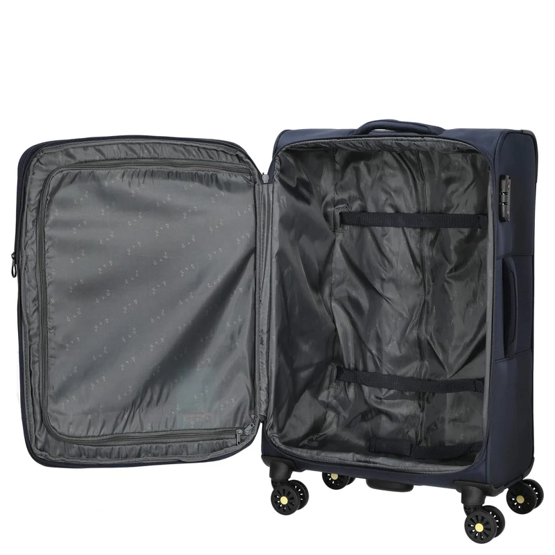 D&N Travel Line 9704 - 4-Rollen-Trolley M 68 cm erw. (dark blue)