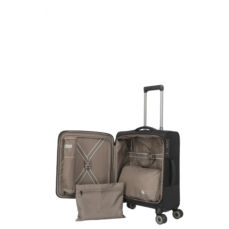 Travelite Crosslite - 4-Rollen-Kabinentrolley S 55 cm (black)