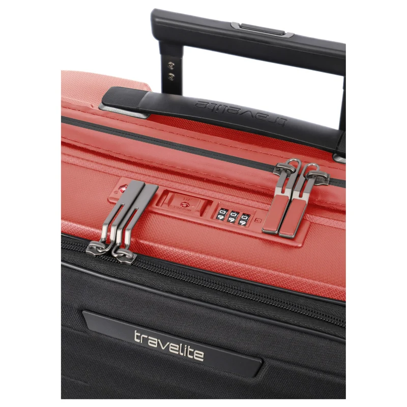 Travelite Mooby - 4-Rollen-Kabinentrolley mit Vortasche S 55 cm (rot)