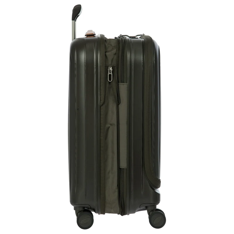 Brics Taormina - 4-Rollen-Kabinentrolley mit Vortasche 55 cm erw. USB (olive)
