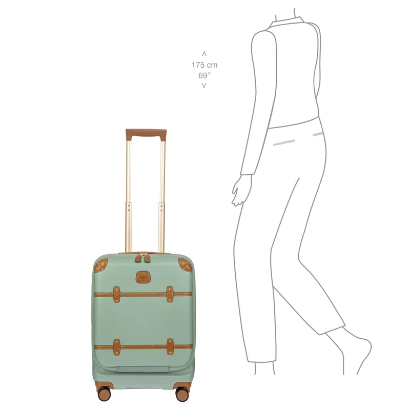 Brics Bellagio - 4-Rollen-Kabinentrolley mit Vortasche S 55 cm erw. USB (eucalyptus)