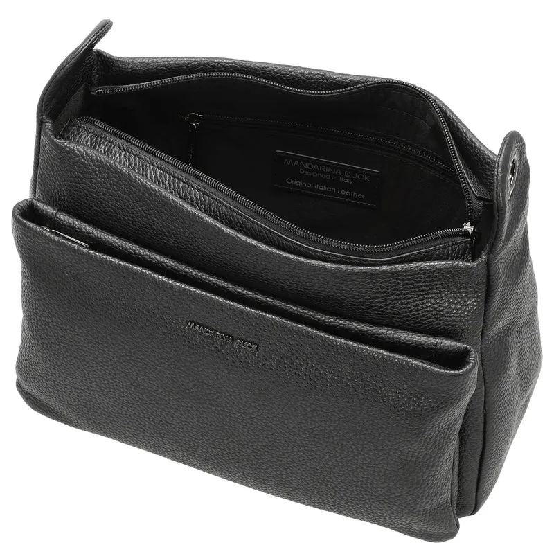 Mandarina Duck Mellow Leather - Umhängetasche 36 cm (nero)