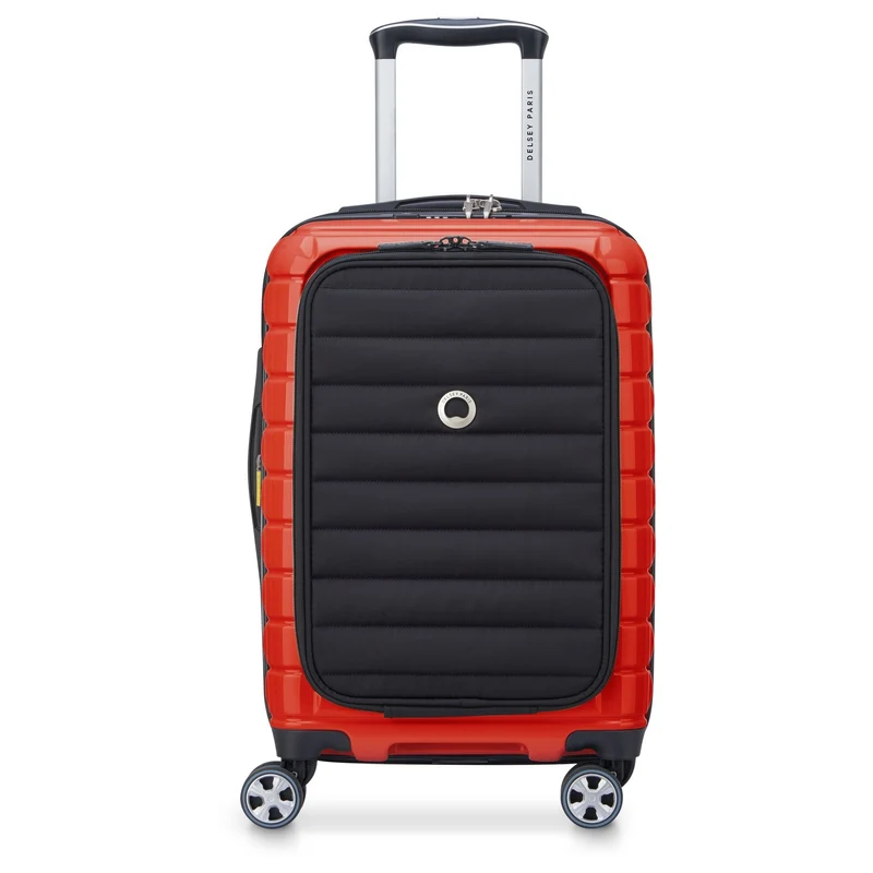 Delsey Paris Shadow 5.0 - 4-Rollen-Kabinentrolley mit Vordertasche S 55 cm erw. USB (intensives rot)