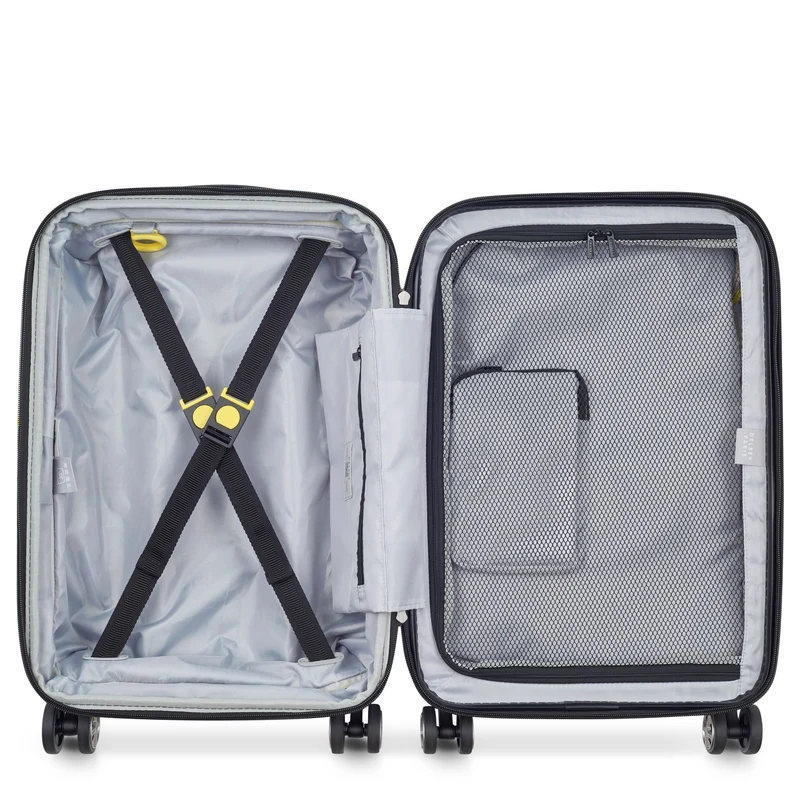 Delsey Paris Shadow 5.0 - 4-Rollen-Kabinentrolley mit Vordertasche S 55 cm erw. USB (intensives rot)