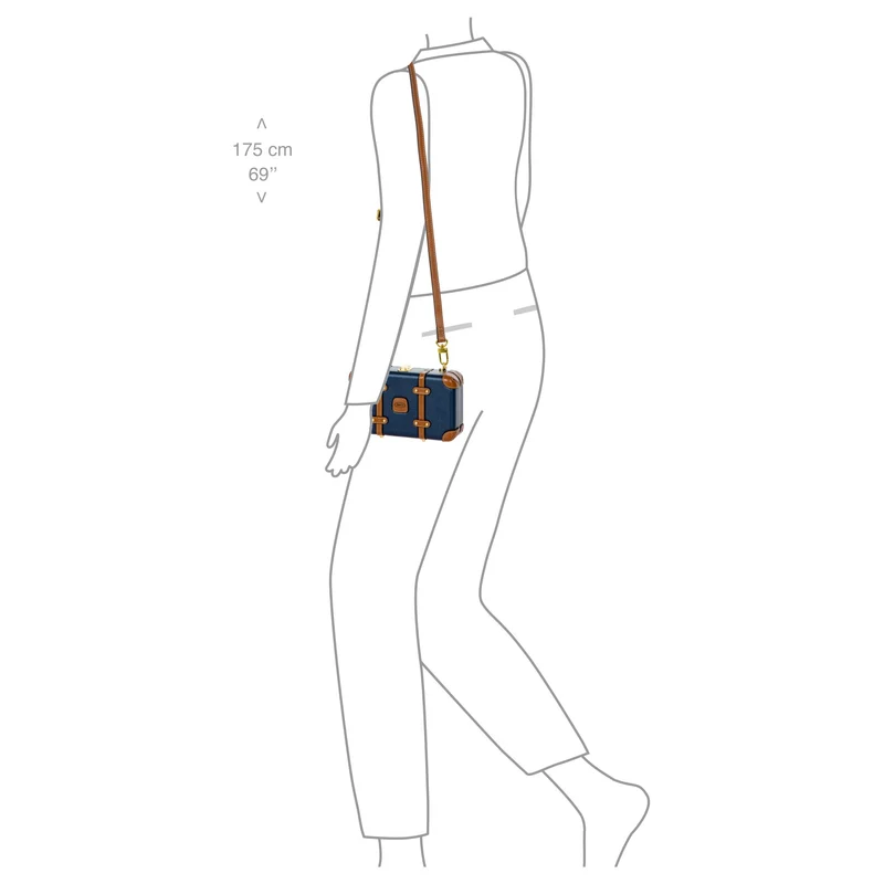 Brics Bellagio - Umhängetasche 20 cm (blue/tan)
