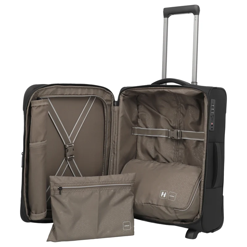 Travelite Crosslite - 2-Rollen-Kabinentrolley S 54 cm erw. (black)