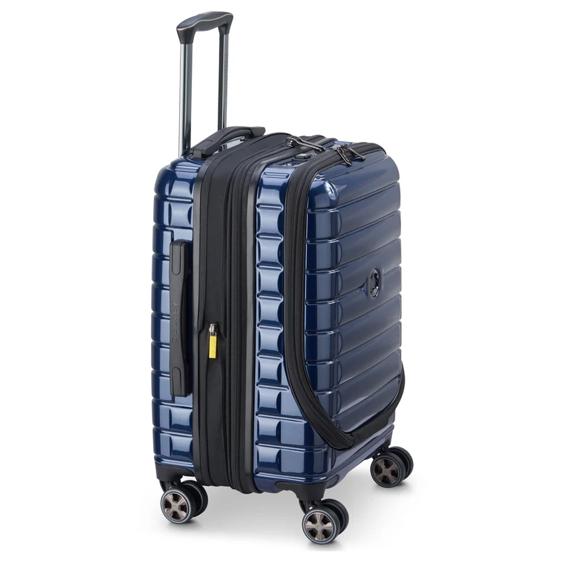 Delsey Paris Shadow 5.0 - 4-Rollen-Kabinentrolley mit Vortasche S 55 cm erw. USB (marineblau)