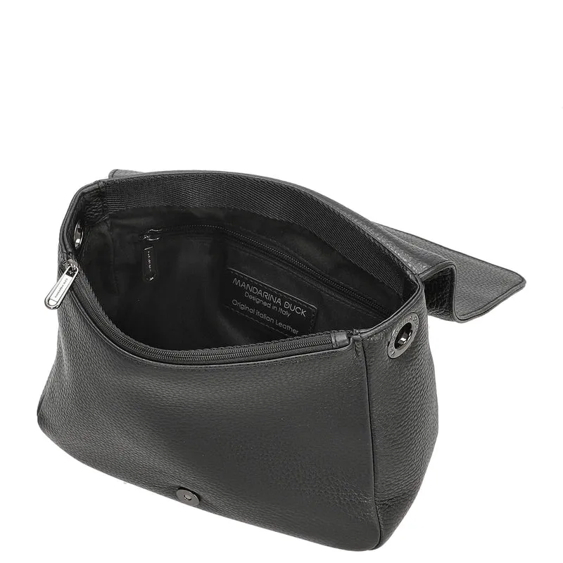 Mandarina Duck Mellow Leather - Umhängetasche 36 cm (nero)