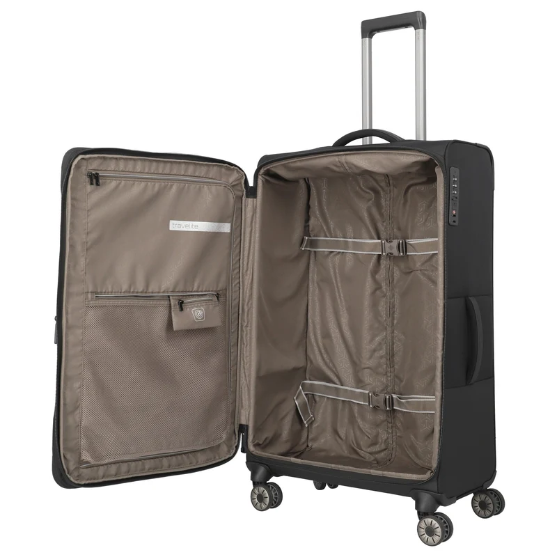 Travelite Crosslite - 4-Rollen-Trolley L 77 cm erw. (black)